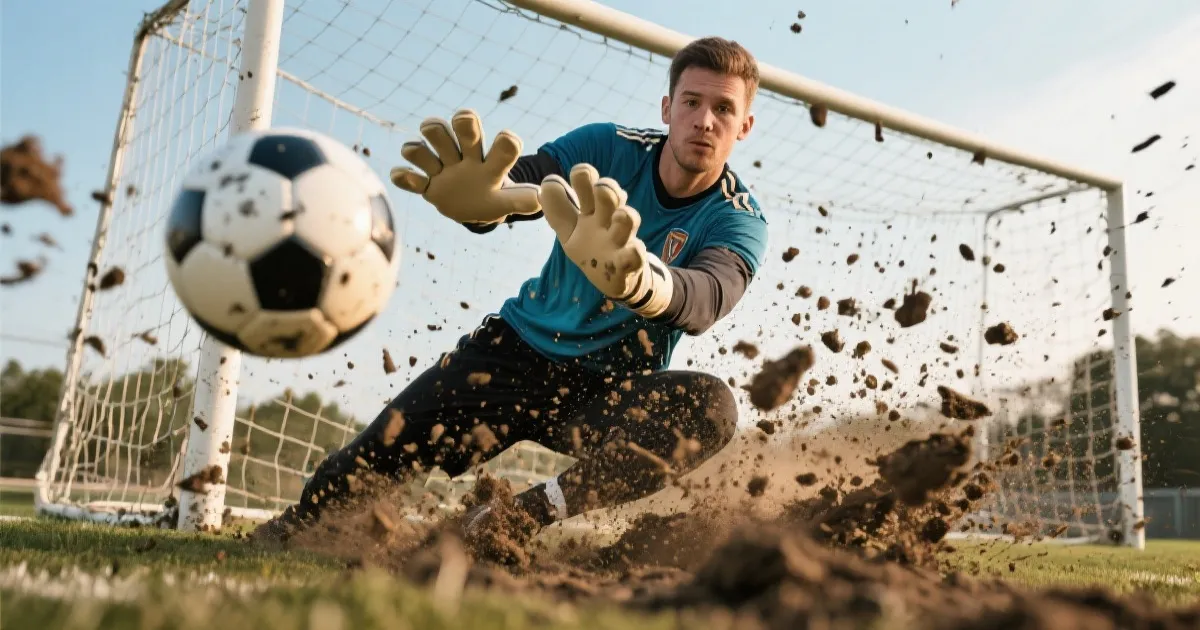 足球门将扑救瞬间